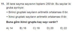 12. Sınıflar Matematik kazanım Test 17 soru11