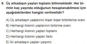 12. Sınıflar Matematik kazanım Test 17 soru9