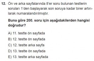 12. Sınıflar Matematik kazanım Test 18 soru12