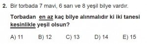 12. Sınıflar Matematik kazanım Test 18 soru2