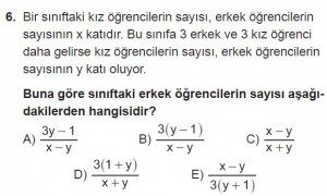12. Sınıflar Matematik kazanım Test 18 soru6