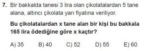 12. Sınıflar Matematik kazanım Test 18 soru7