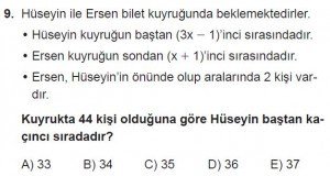 12. Sınıflar Matematik kazanım Test 18 soru9