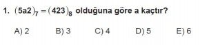 12. Sınıflar Matematik kazanım Test 2 soru1