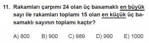 12. Sınıflar Matematik kazanım Test 2 soru11