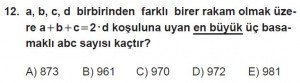 12. Sınıflar Matematik kazanım Test 2 soru12