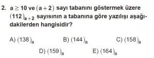 12. Sınıflar Matematik kazanım Test 2 soru2
