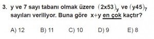 12. Sınıflar Matematik kazanım Test 2 soru3