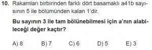 12. Sınıflar Matematik kazanım Test 3 soru10