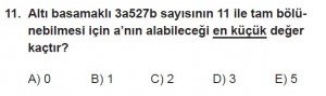 12. Sınıflar Matematik kazanım Test 3 soru11