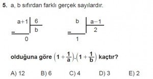 12. Sınıflar Matematik kazanım Test 3 soru5