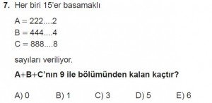12. Sınıflar Matematik kazanım Test 3 soru7