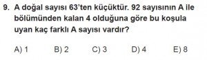 12. Sınıflar Matematik kazanım Test 3 soru9