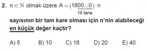 12. Sınıflar Matematik kazanım Test 4 soru2