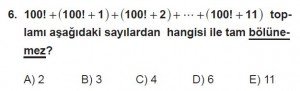 12. Sınıflar Matematik kazanım Test 4 soru6