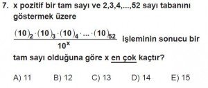 12. Sınıflar Matematik kazanım Test 4 soru7