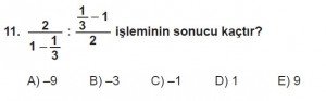 12. Sınıflar Matematik kazanım Test 5 soru11