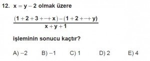 12. Sınıflar Matematik kazanım Test 5 soru12