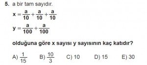 12. Sınıflar Matematik kazanım Test 5 soru5