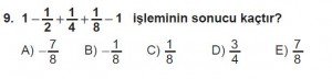 12. Sınıflar Matematik kazanım Test 5 soru9