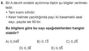 12. Sınıflar Matematik kazanım Test 6 soru8