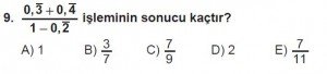 12. Sınıflar Matematik kazanım Test 6 soru9