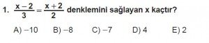 12. Sınıflar Matematik kazanım Test 7 soru1