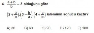12. Sınıflar Matematik kazanım Test 7 soru4