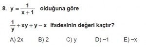 12. Sınıflar Matematik kazanım Test 7 soru8