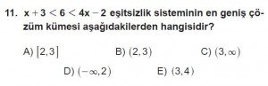 12. Sınıflar Matematik kazanım Test 8 soru11