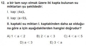 12. Sınıflar Matematik kazanım Test 8 soru12