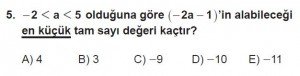 12. Sınıflar Matematik kazanım Test 8 soru5