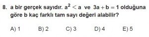 12. Sınıflar Matematik kazanım Test 8 soru8