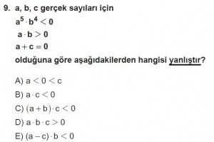 12. Sınıflar Matematik kazanım Test 8 soru9