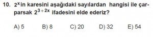12. Sınıflar Matematik kazanım Test 9 soru10