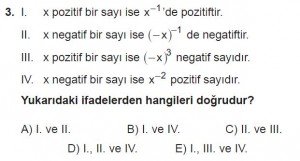 12. Sınıflar Matematik kazanım Test 9 soru3