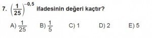 12. Sınıflar Matematik kazanım Test 9 soru7