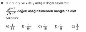12. Sınıflar Matematik kazanım Test 9 soru8