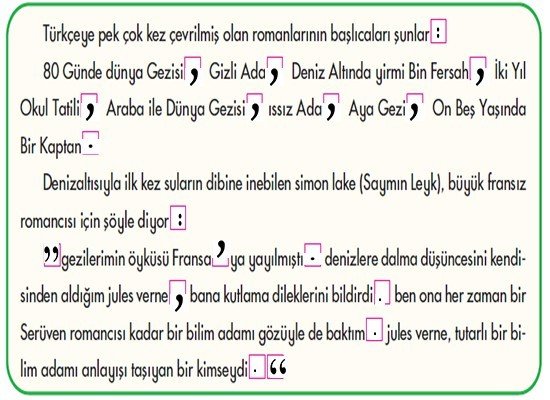 5. Sınıf Cem Yayınları Jules Verne Noktalama İşaretleri
