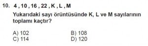 5. Sınıf Matematik kazanım Test 1 soru10