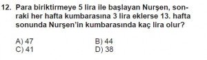 5. Sınıf Matematik kazanım Test 1 soru12