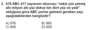 5. Sınıf Matematik kazanım Test 1 soru2