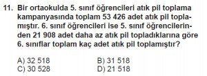 5. Sınıf Matematik kazanım Test 2 soru11