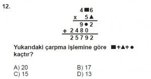 5. Sınıf Matematik kazanım Test 2 soru12