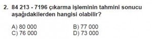5. Sınıf Matematik kazanım Test 2 soru2