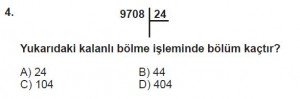 5. Sınıf Matematik kazanım Test 2 soru4