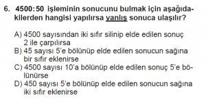 5. Sınıf Matematik kazanım Test 2 soru6