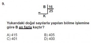 5. Sınıf Matematik kazanım Test 2 soru9