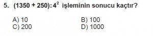 5. Sınıf Matematik kazanım Test 3 soru5