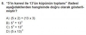 5. Sınıf Matematik kazanım Test 3 soru8